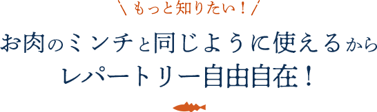 もっと知りたい！お肉のミンチと同じように使えるからレパートリー自由自在！